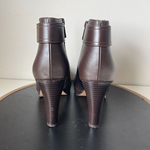 Giani Bernini‎ Boots Women Sz 11 M Brown Leather Platform Ankle Fashion Booties - Picture 8 of 12